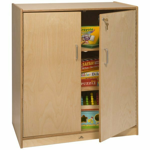 Whitney Brothers WB1414 33'' x 18'' x 37'' Locking Wood Classroom Supply Cabinet 9461414